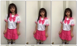 オリエント工業　かれん小麦136cm セーラー服ピンク　その2