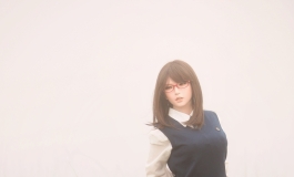 School girl in the fog